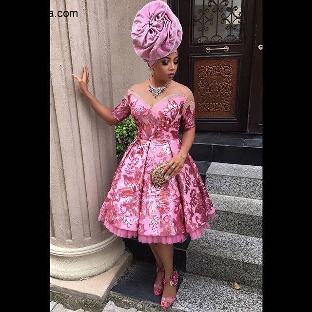 TOKE MAKINWA SLAY’S IN A PINK TOJU FOYEH DRESS