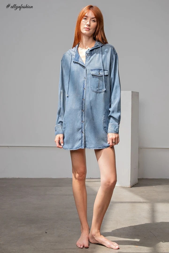 Washed Denim Shirt Jacket