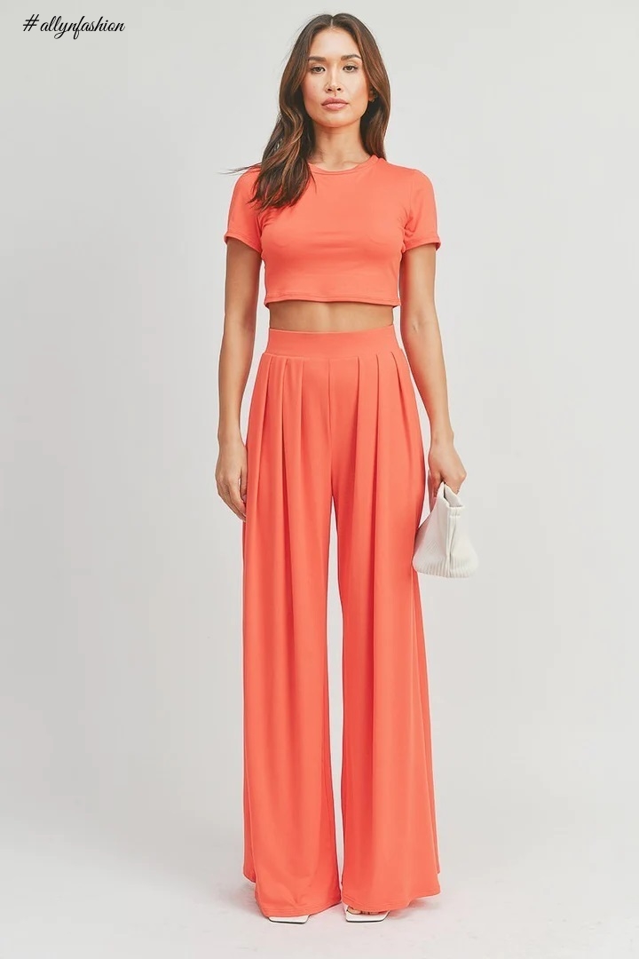 Crop Top And Palazzo Pants Set