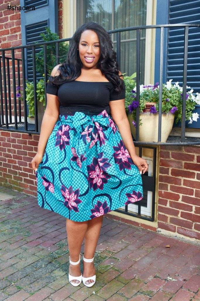 ANKARA FLARE SKIRTS FOR OUR PLUS SIZE FASHIONISTAS