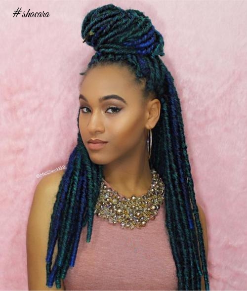 Funky Coloured Faux Locs Styles For Those Who Like To Play Around With Colours