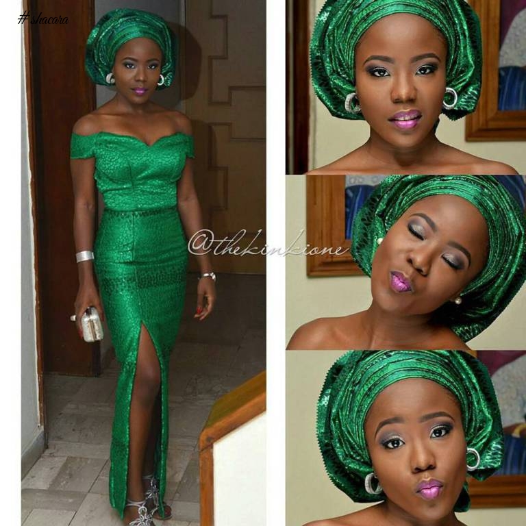 GREEN LACE ASO EBI TREND, AS IT WAS ROCKED BY FASHIONISTAS THIS WEEKEND