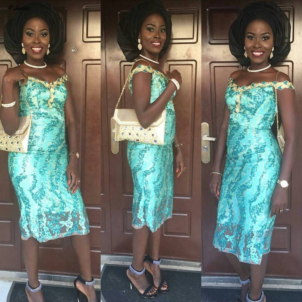 GREEN LACE ASO EBI TREND, AS IT WAS ROCKED BY FASHIONISTAS THIS WEEKEND