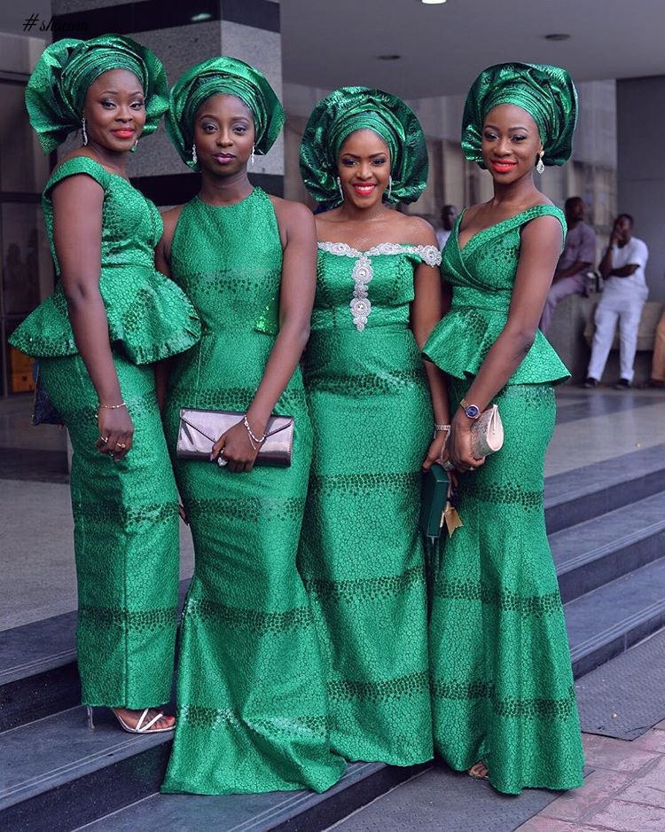 GREEN LACE ASO EBI TREND, AS IT WAS ROCKED BY FASHIONISTAS THIS WEEKEND