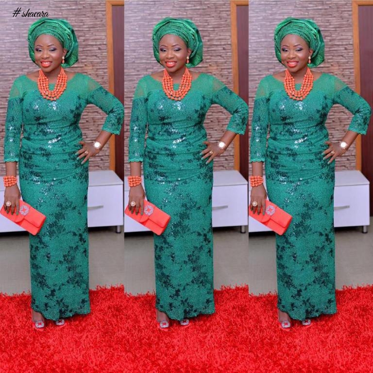 GREEN LACE ASO EBI TREND, AS IT WAS ROCKED BY FASHIONISTAS THIS WEEKEND