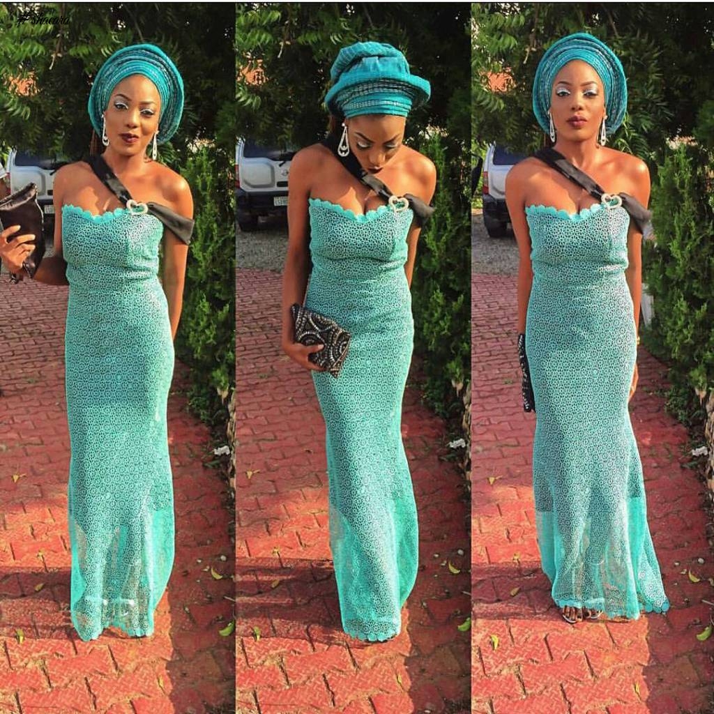 GREEN LACE ASO EBI TREND, AS IT WAS ROCKED BY FASHIONISTAS THIS WEEKEND