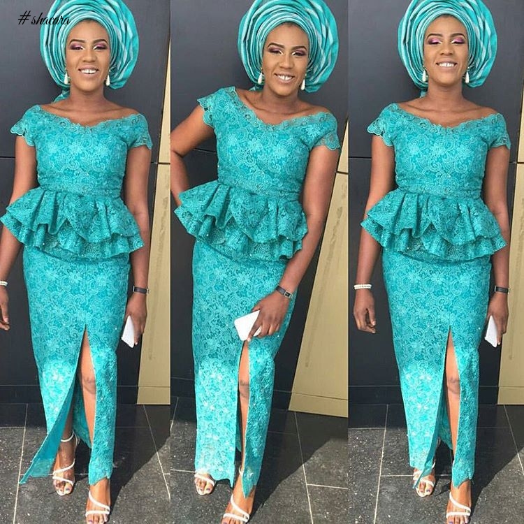 GREEN LACE ASO EBI TREND, AS IT WAS ROCKED BY FASHIONISTAS THIS WEEKEND