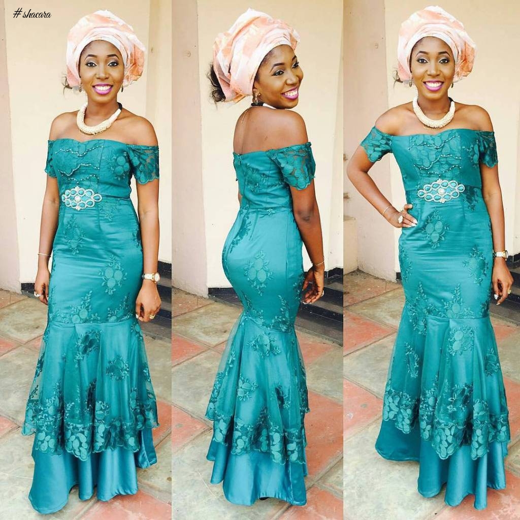 GREEN LACE ASO EBI TREND, AS IT WAS ROCKED BY FASHIONISTAS THIS WEEKEND