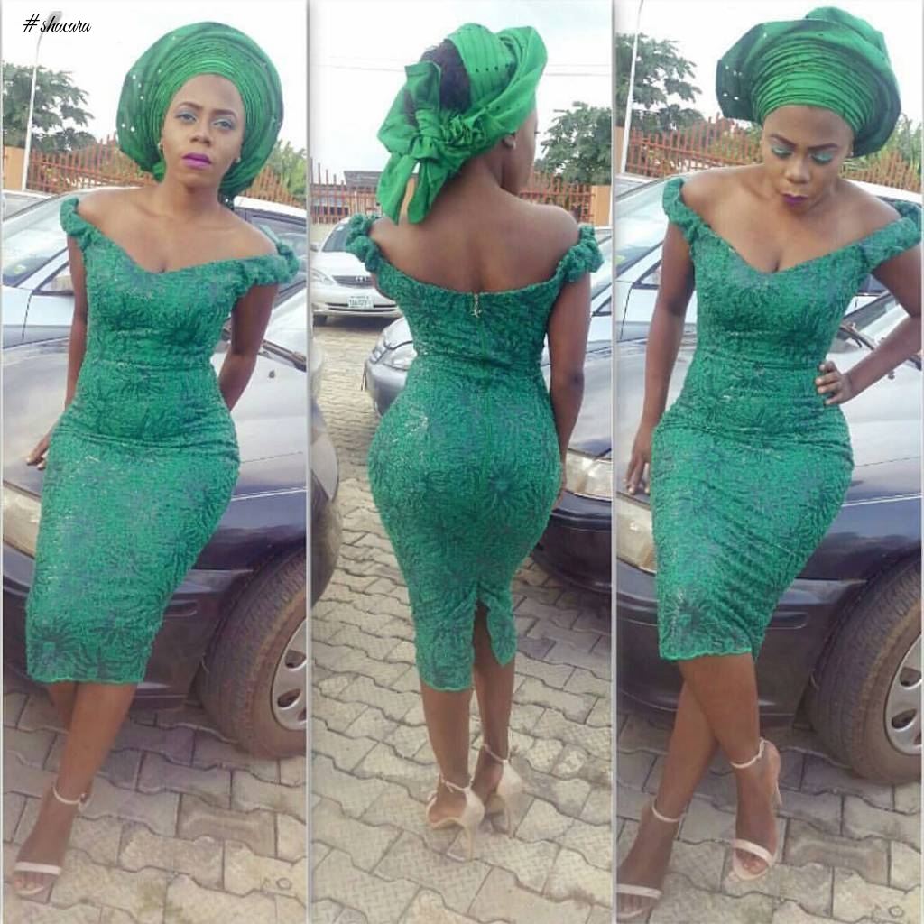 GREEN LACE ASO EBI TREND, AS IT WAS ROCKED BY FASHIONISTAS THIS WEEKEND