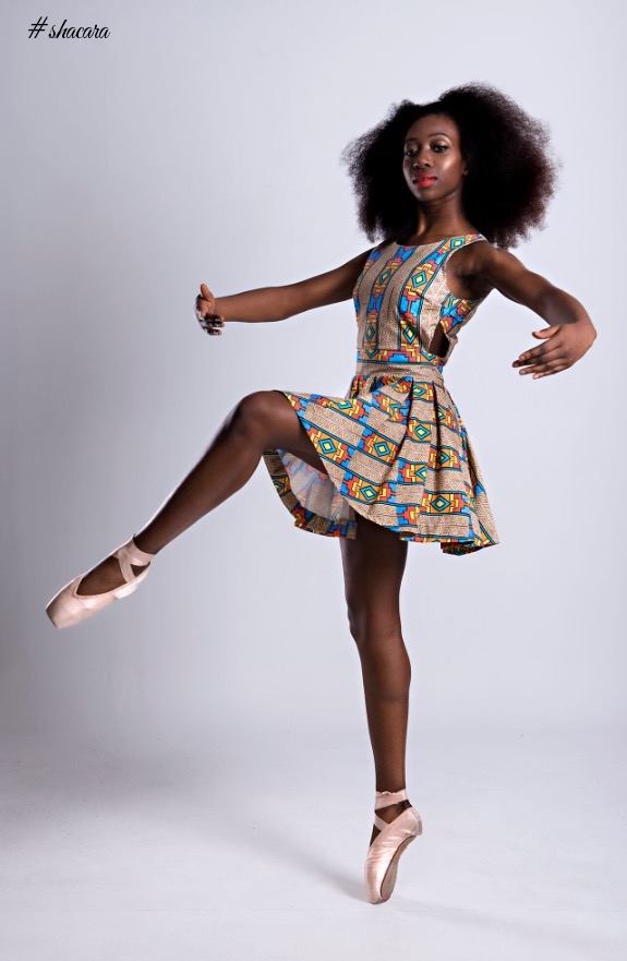 The fashion brand collaborated with a talented Ballet dancer Abiola Efunshile as they wanted to showcase a rare sight of a British African Ballerina in African Prints. The collection its self is inspired heavily by the prints