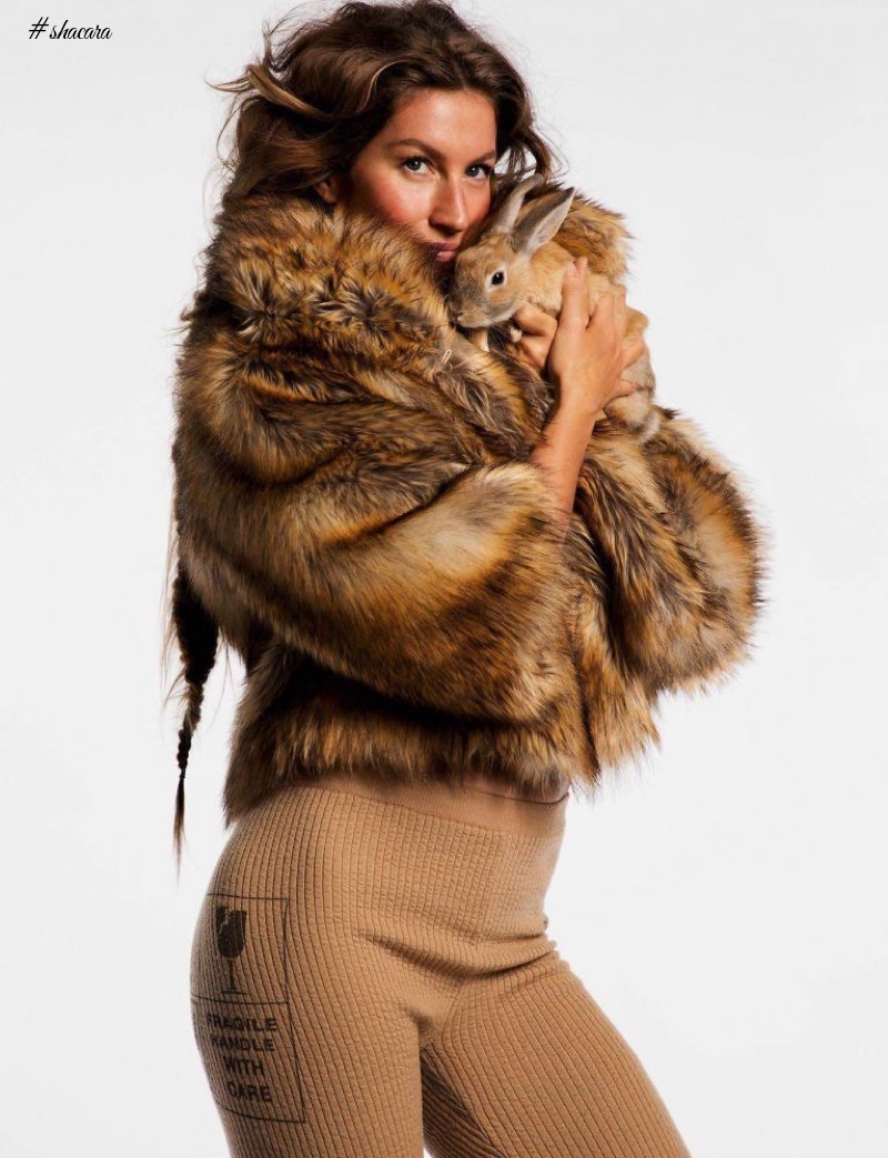 Hot Shots! Supermodel Gisele Bundchen Looks Glam in Faux Fur for Vogue Paris