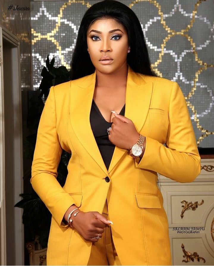 Nigerian Actress, Angela Okorie Serves Smashing Suit Style Inspirations In Celebration Of Her Birthday