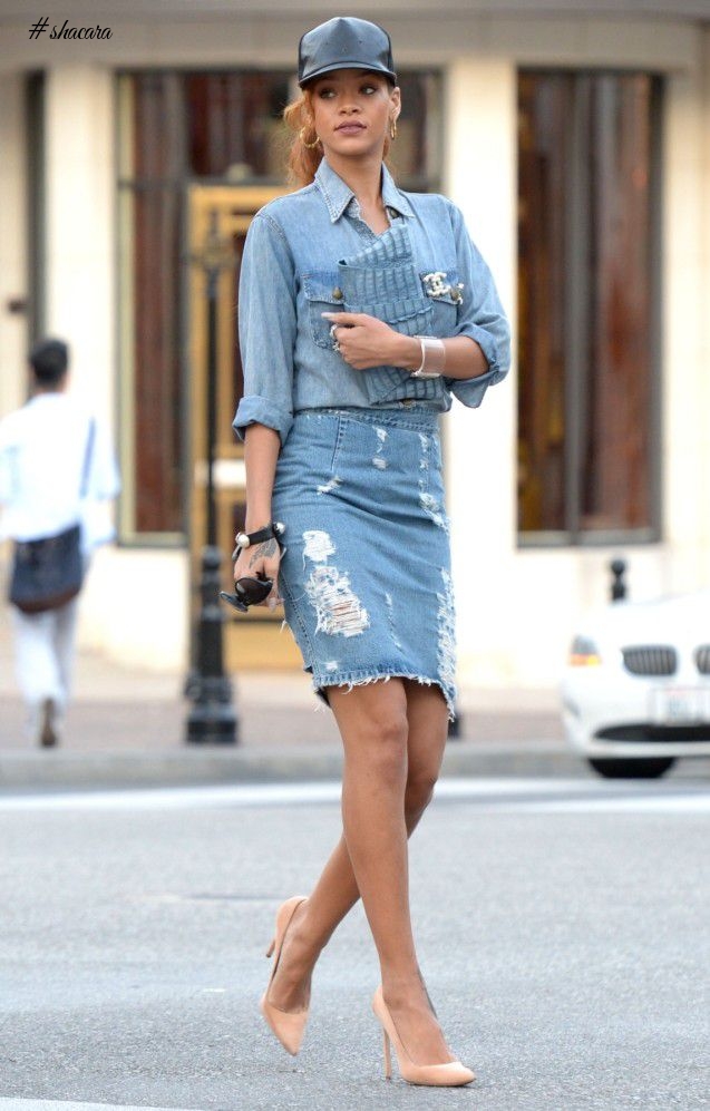 HOW TO ROCK THE DENIM ON DENIM TREND JUST LIKE RIHANNA