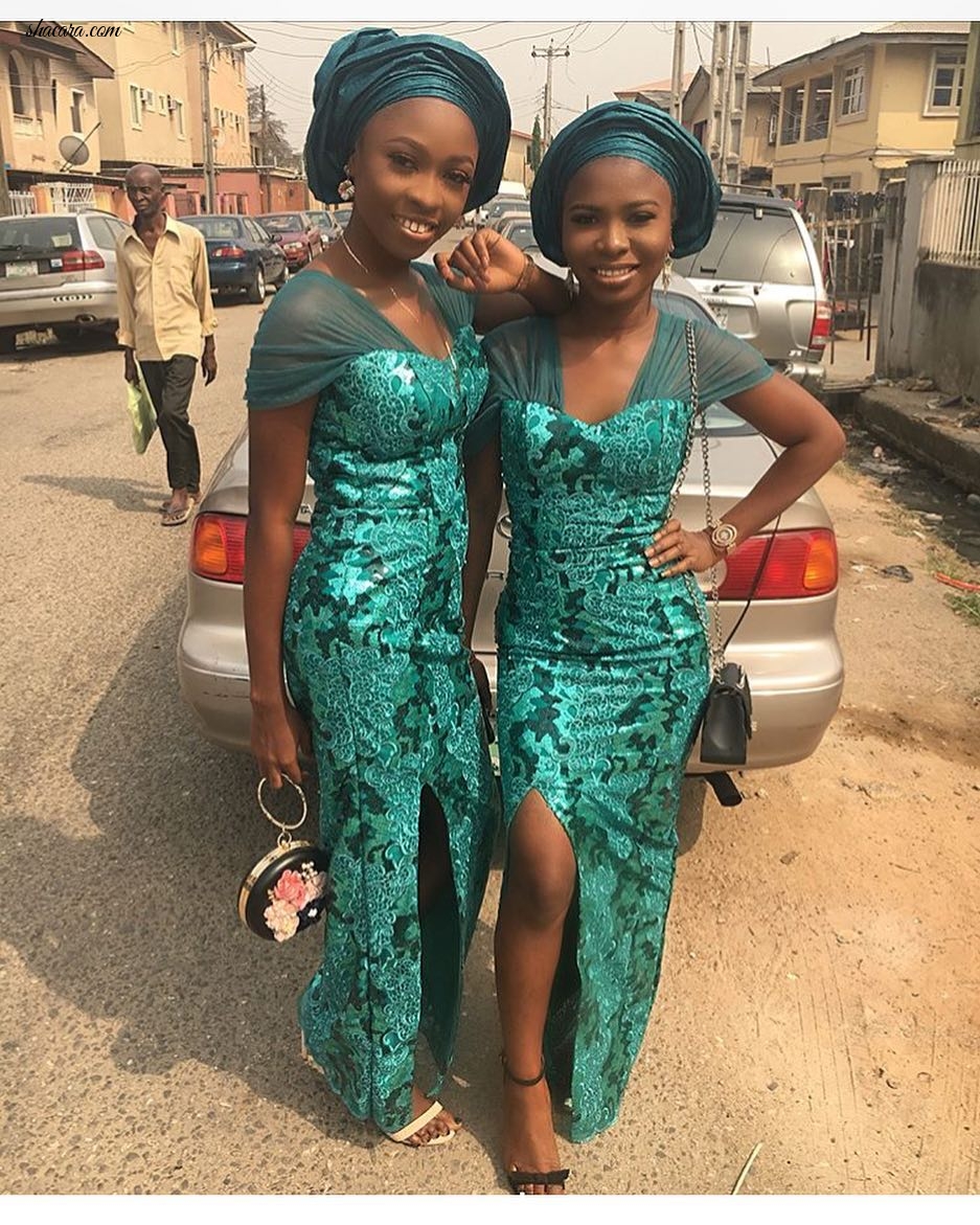 GREEN RUSH!LATEST ASO EBI STYLES FROM THE OWAMBE PARTIES