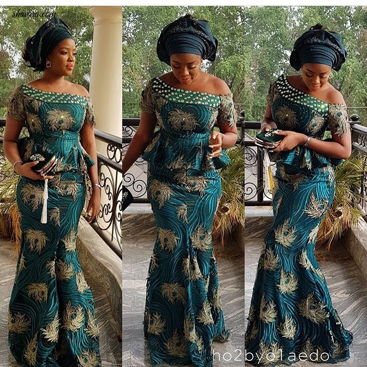 GREEN RUSH!LATEST ASO EBI STYLES FROM THE OWAMBE PARTIES