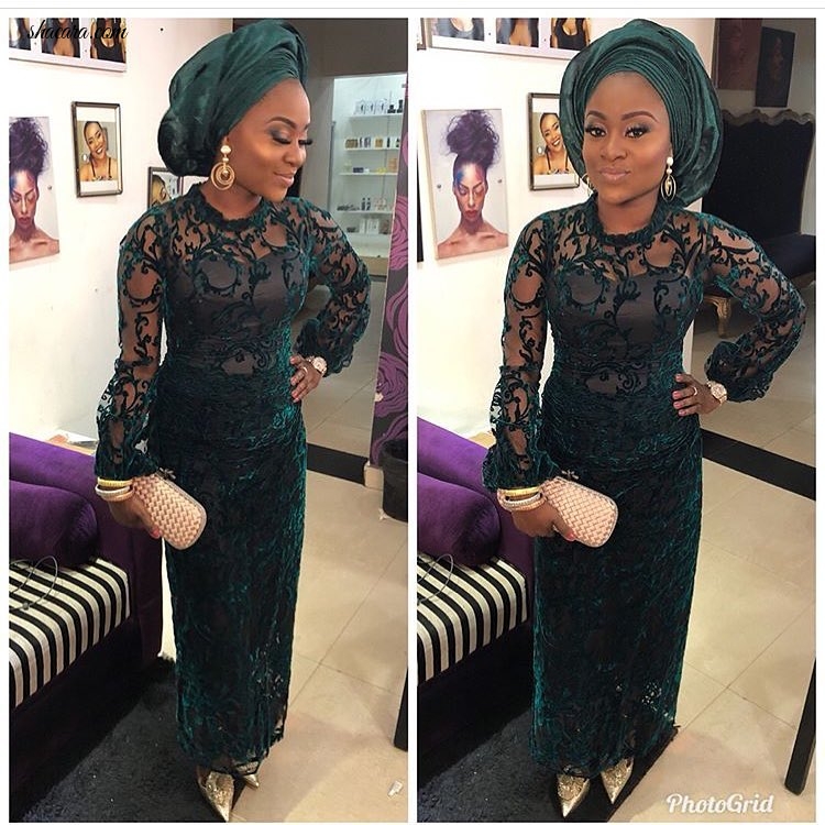 GREEN RUSH!LATEST ASO EBI STYLES FROM THE OWAMBE PARTIES