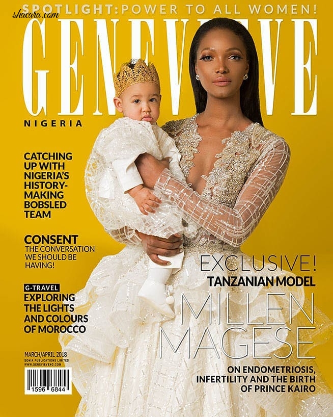 Tanzanian Supermodel Millen Magese & Son Prince Kario Cover Genevieve Magazine’s Latest Issue