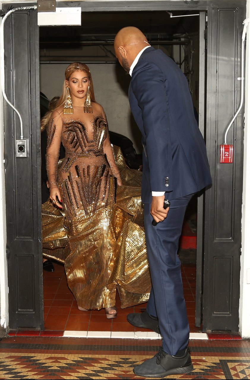 Beyonce’s Golden Outfit To The Wearable Art Gala