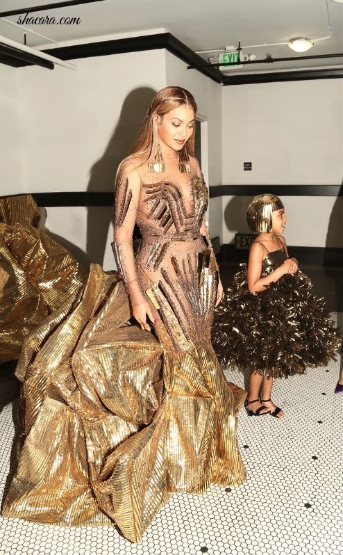 Beyonce’s Golden Outfit To The Wearable Art Gala