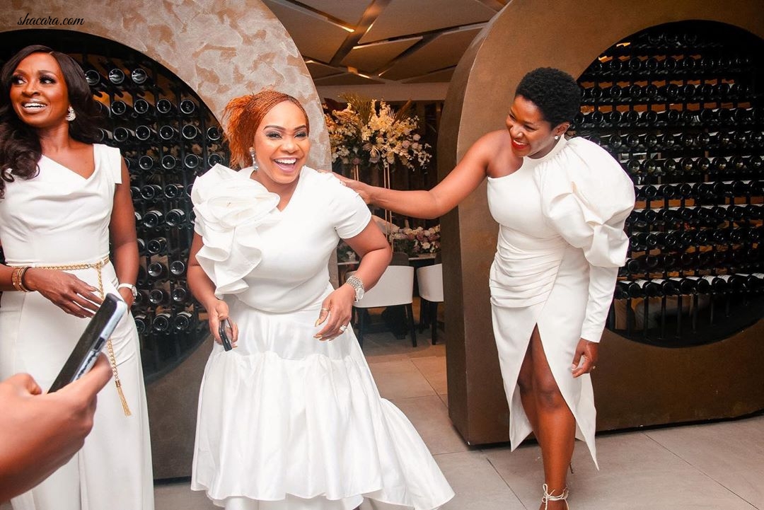 On Friday October 2, Stephanie Linus celebrated another trip around the sun and she got the royal treatment from her husband Linus Idahosa who threw her a surprise white-themed birthday party. Can you say couple goals?  For t