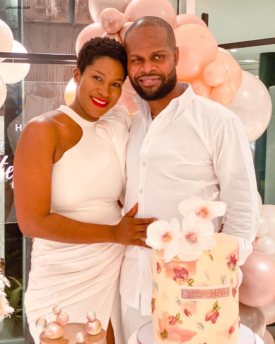 On Friday October 2, Stephanie Linus celebrated another trip around the sun and she got the royal treatment from her husband Linus Idahosa who threw her a surprise white-themed birthday party. Can you say couple goals?  For t