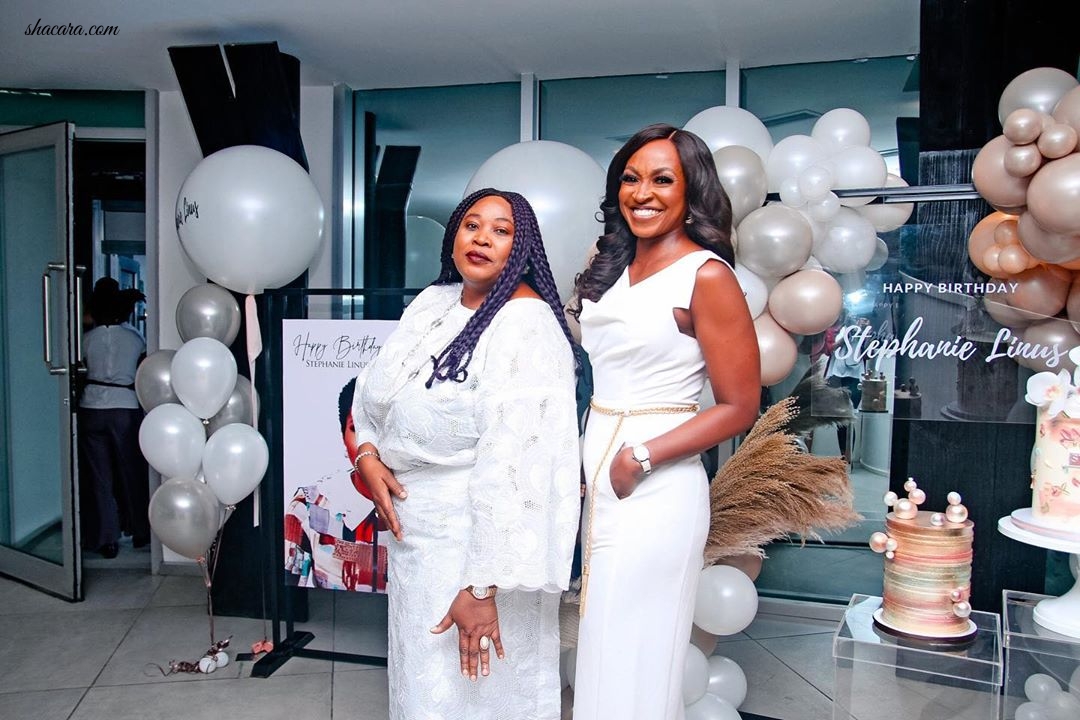 On Friday October 2, Stephanie Linus celebrated another trip around the sun and she got the royal treatment from her husband Linus Idahosa who threw her a surprise white-themed birthday party. Can you say couple goals?  For t