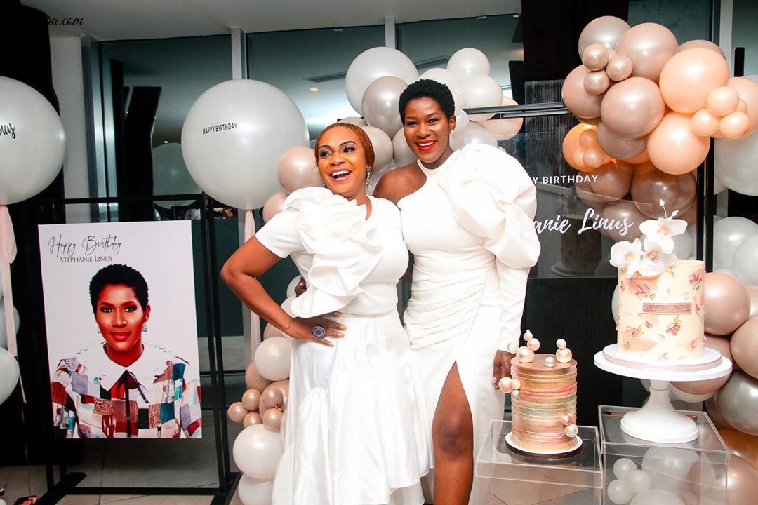 On Friday October 2, Stephanie Linus celebrated another trip around the sun and she got the royal treatment from her husband Linus Idahosa who threw her a surprise white-themed birthday party. Can you say couple goals?  For t