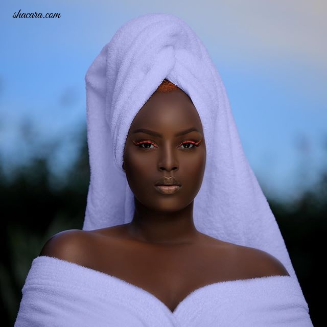 Uganda’s Dark Skinned Beauty Bettinah Tianah Unleashes Jaw Dropping Images For Her New Brand BEAUTY UGANDA