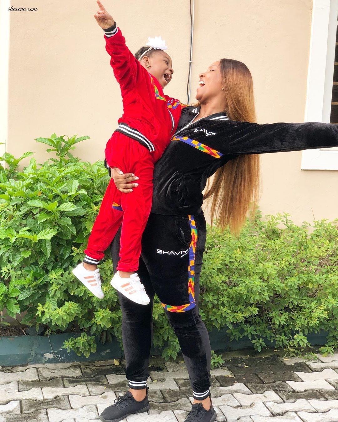 Osas Ighodaro & Daughter Azariah Wear Matching Tracksuits In Sweet Instagram Photos