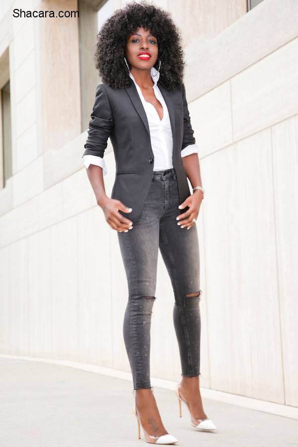 FOLAKE KUYE (STYLEPANTRY) LOOKS EFFORTLESSLY CHIC WITH BLAZERS