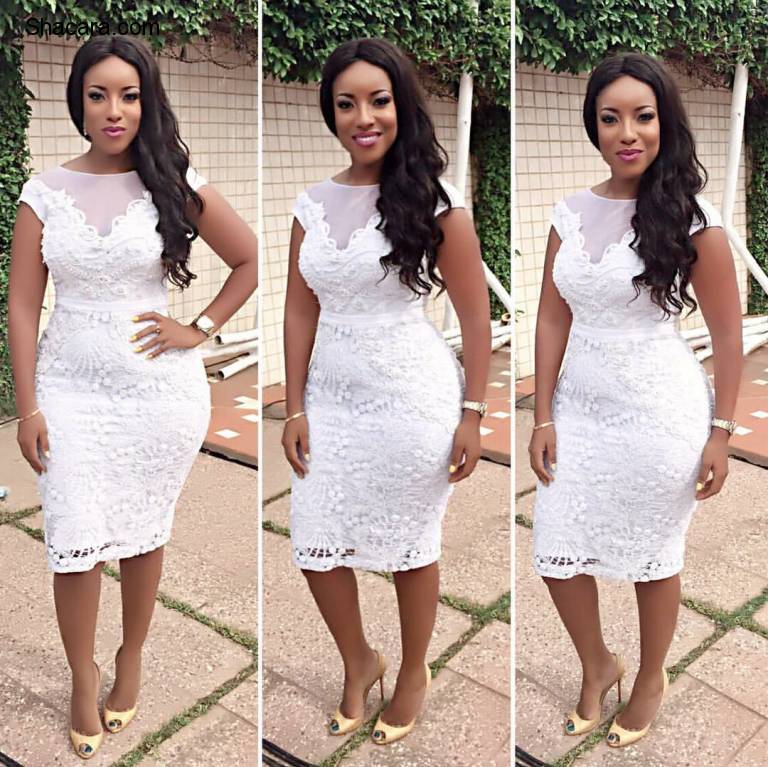 5 Times The Curvaceous Ghanaian Actress Joselyn Dumas Slayed In Lace Fashion