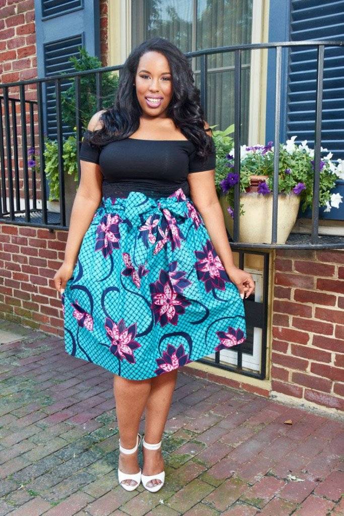 6 WAYS EVERY PLUS SIZE DIVA CAN STYLE THEIR ANKARA FLARE SKIRT