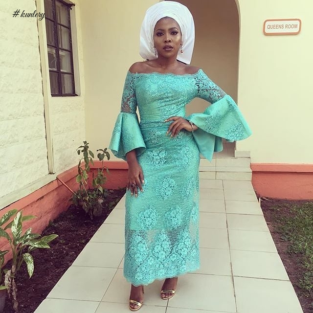 LATEST GREEN ASO EBI STYLES FOR THAT OWAMBE