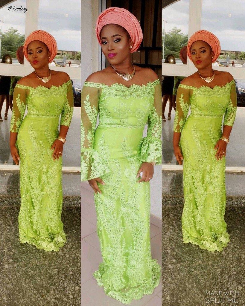 LATEST GREEN ASO EBI STYLES FOR THAT OWAMBE