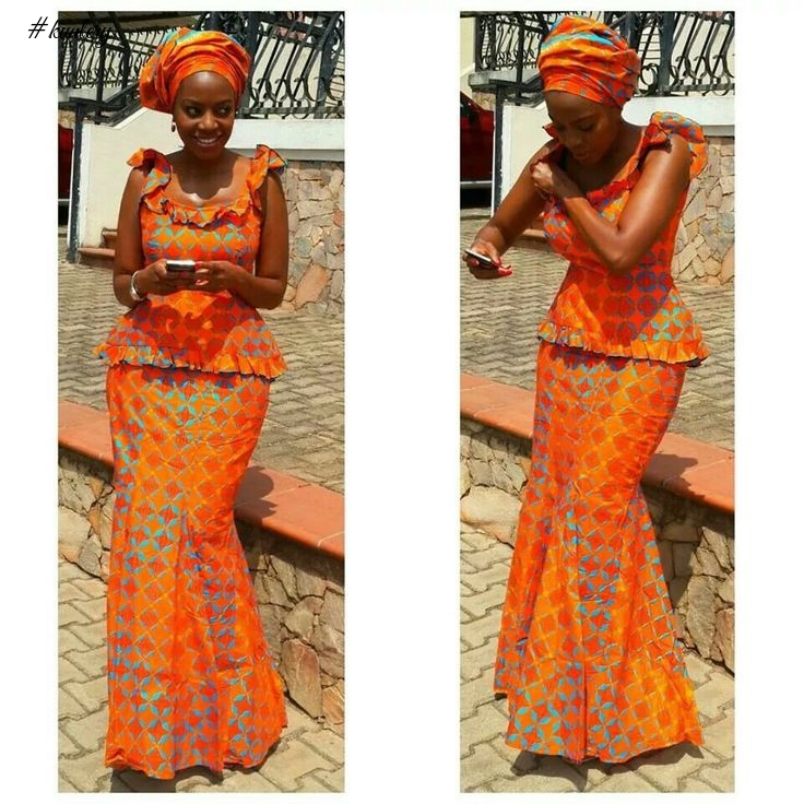 LATEST ORANGE ANKARA STYLES YOU SHOULD SLAY