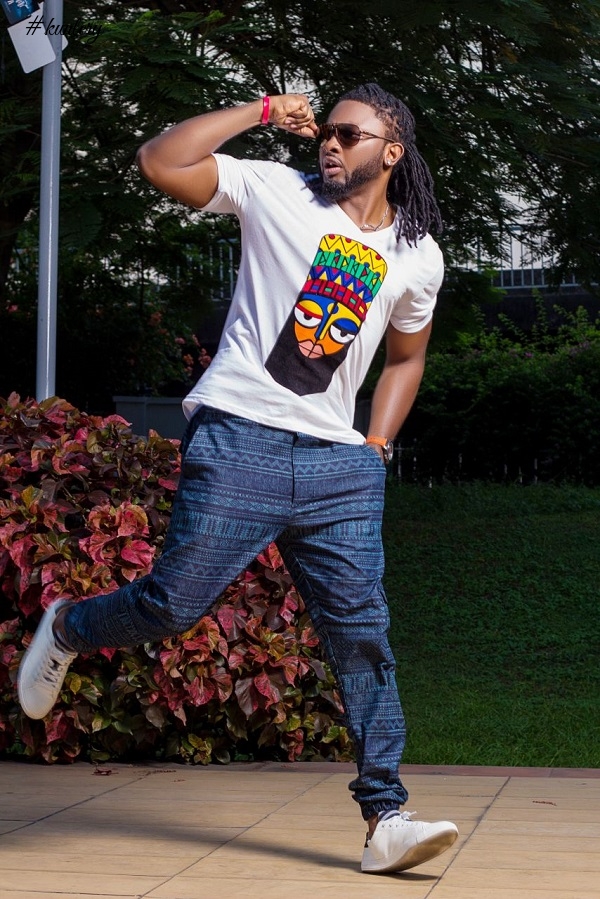 Uti Nwachukwu and Thelma Opara in James Johnson Clothing T-Shirt Collection ‘Naija Ethics’