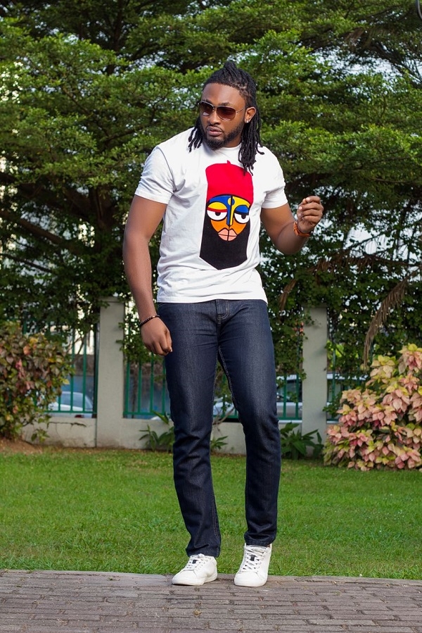 Uti Nwachukwu and Thelma Opara in James Johnson Clothing T-Shirt Collection ‘Naija Ethics’