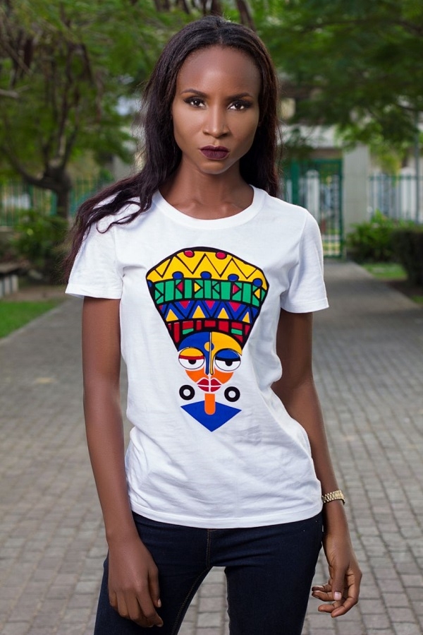 Uti Nwachukwu and Thelma Opara in James Johnson Clothing T-Shirt Collection ‘Naija Ethics’