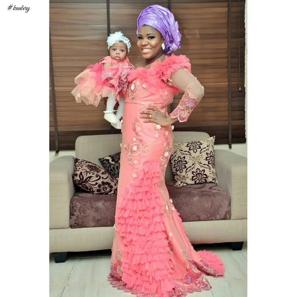 MOTHER AND CHILD OWAMBE STYLE (ASO EBI GLAM LOOK)