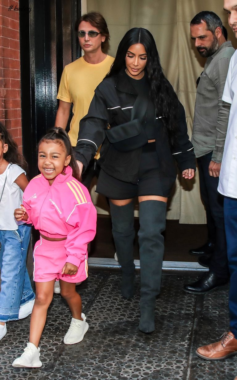 North West Is Serving Looks & Looking Stylish In Her Pink Adidas Tracksuit