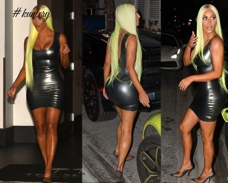 Kim Kardashian-West Keeps It Cool In Her Neon Ensemble!