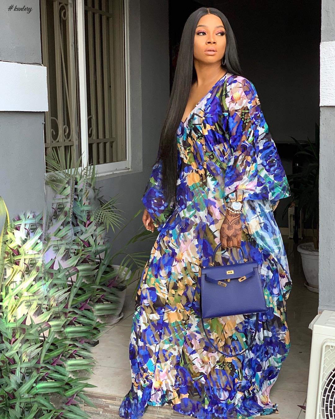 Bohemian Chic! Toke Makinwa Makes A Style Statement In Print Maxi Dress By Ziva Lagos