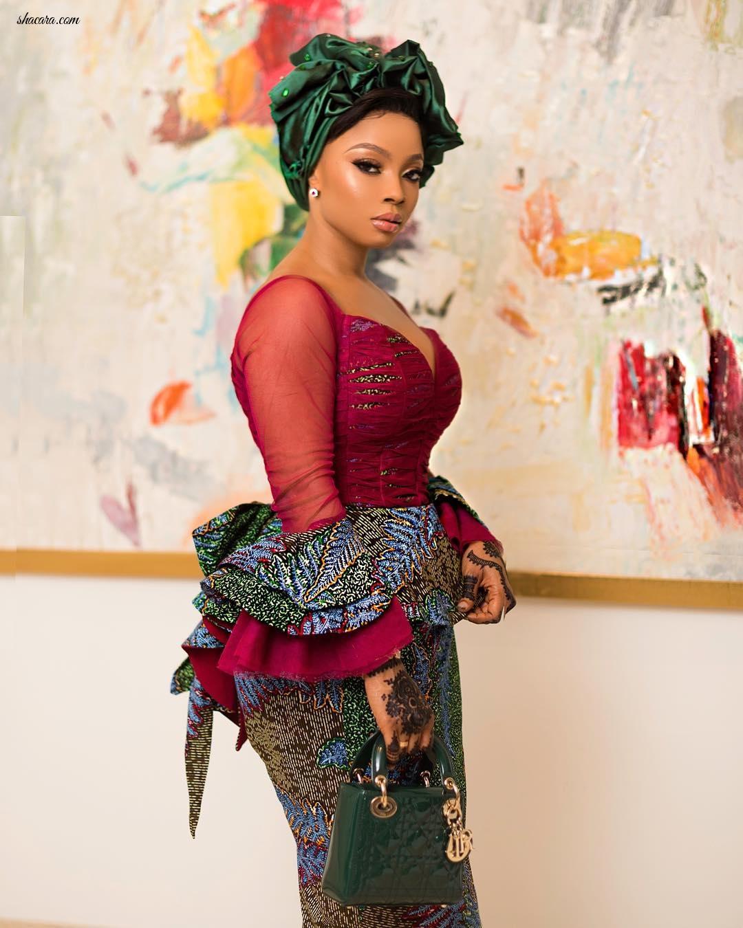 Only Toke Makinwa Can Look This Perfect In This Zhena Woman’s Printastic Ensemble