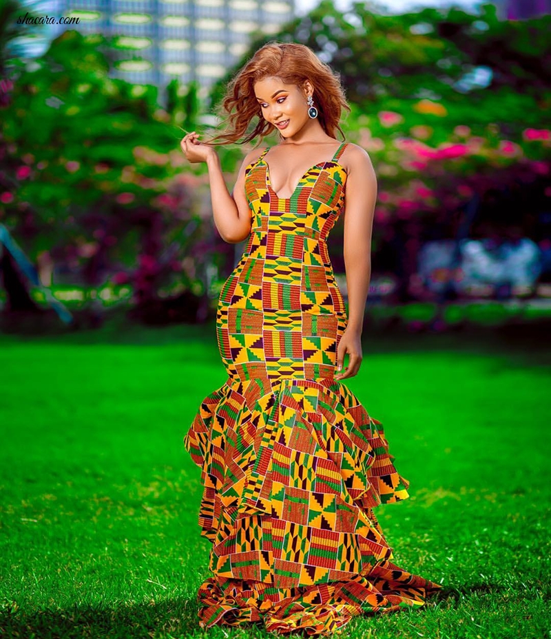 Watch Tanzanian Hottie Hamisa Mobetto Slays This Kente Print Gown/Dress Most Fabulously