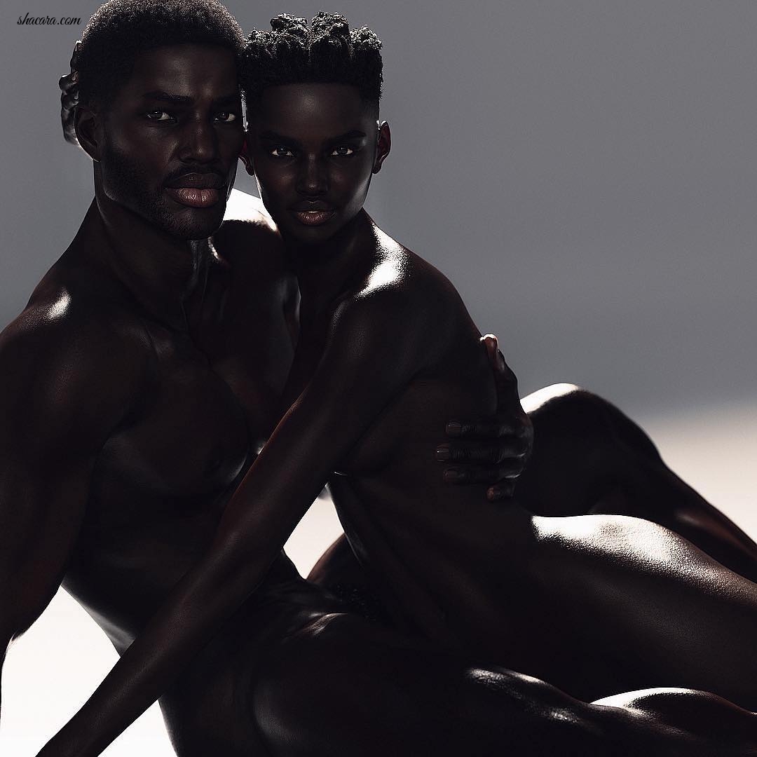 Remember The Viral ‘Is She Real’ Model Shudu? She Now Has A Dark AF Male Model & He’s Ghanaian