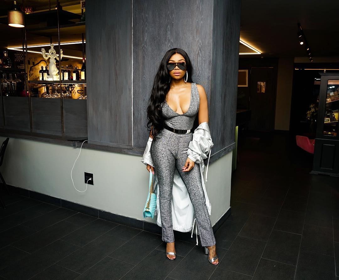 Bonang Matheba Stuns In A Grey Jumpsuit As She Hosts Exclusive Cocktail Masterclass In Johannesburg