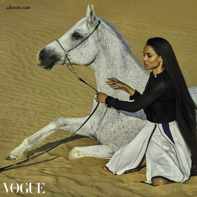 Desert Damsel! Ciara Rides On High Style For The February Issue Of Vogue Arabia