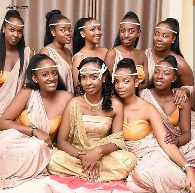 Every Thing Stunning About Rwandan Brides & Bridesmaids And Their Beautiful One Of Shoulder Style