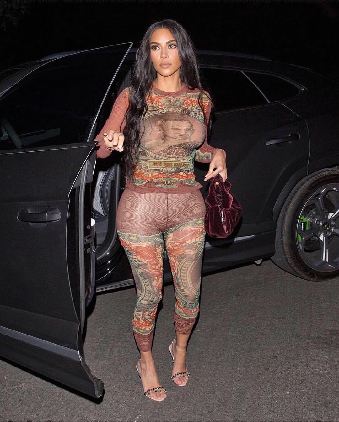 Kim Kardashian’s Vintage Sheer Ensemble