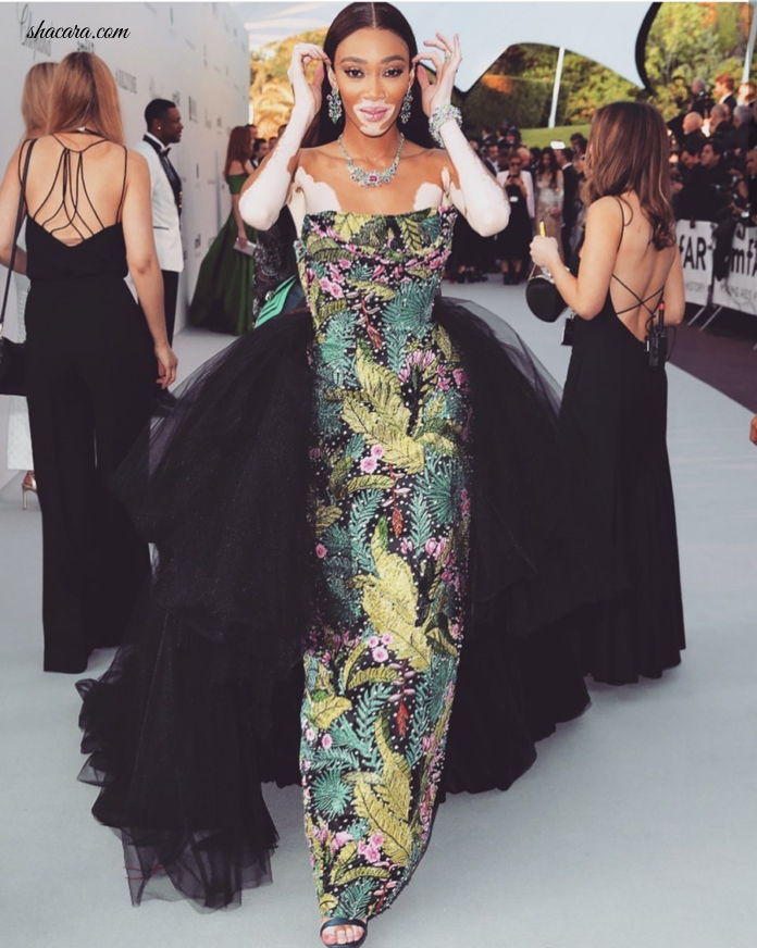 Winnie Harlow Is Beyond Stunning As She Rocks This Beautiful Floral Outfit To Host amfAR Cannes Gala 2019